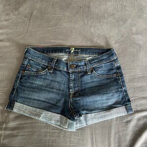 7 For All Mankind - Blue Denim Shorts 24"